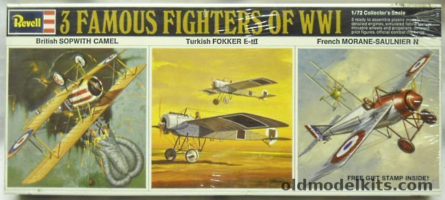 Revell 1/72 3 Famous Fighters of WWI / Sopwith Camel / Turkish Fokker E-III / Morane Saulnier N, H676-130 plastic model kit
